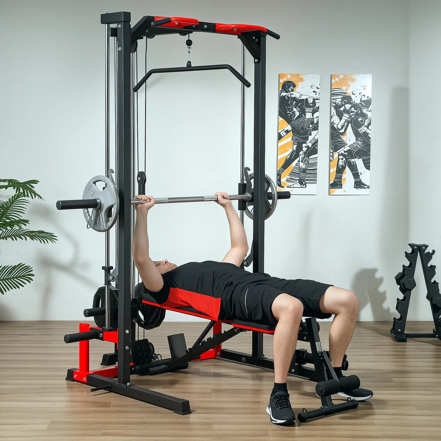 Smith Machine Multi Function Power Cage With Lat Pull Down
