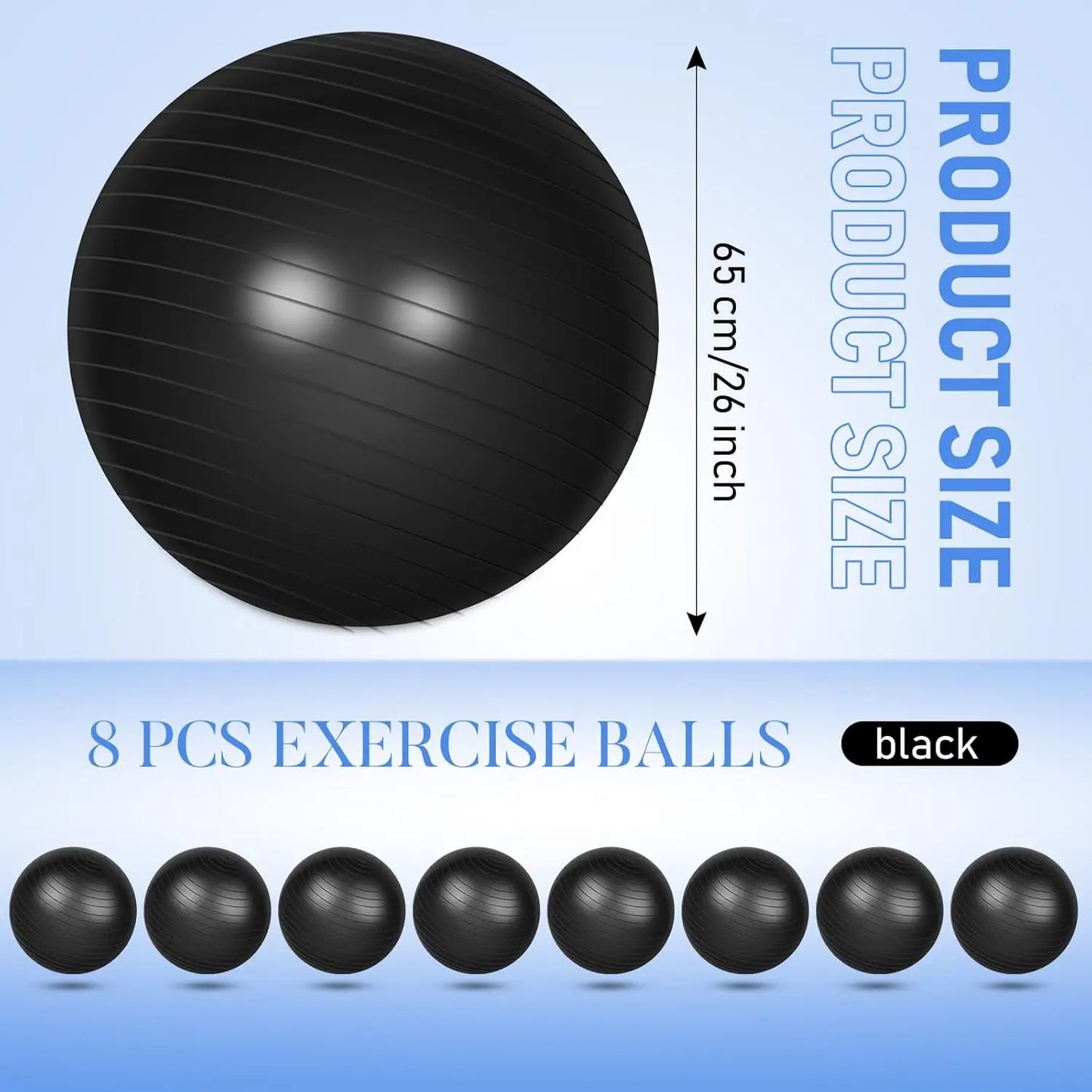 YTYIN 8-Piece Yoga Exercise Balls Set With Pump