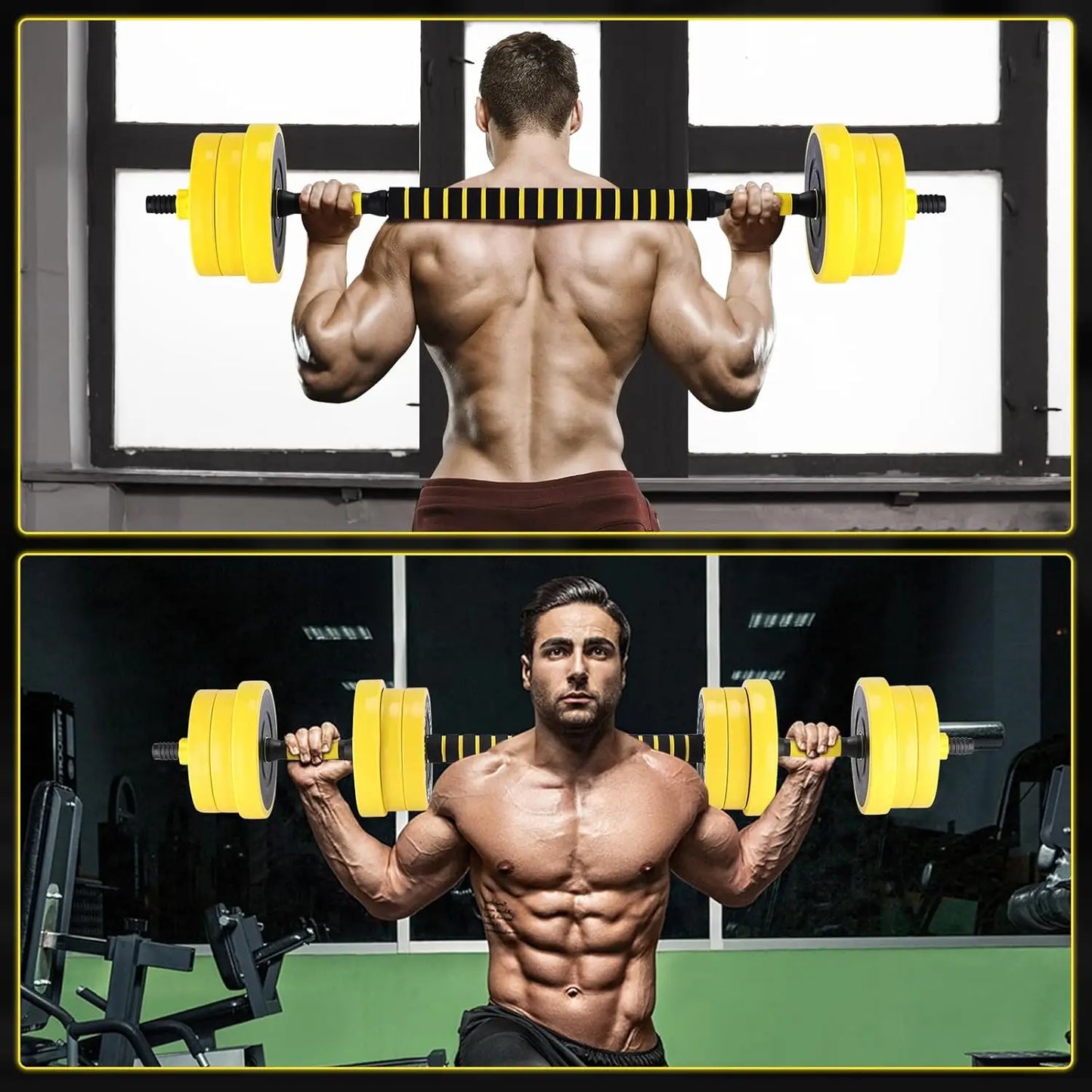 HiMISS 2In1 Adjustable Dumbbell Set 44 Lb For Home Gym