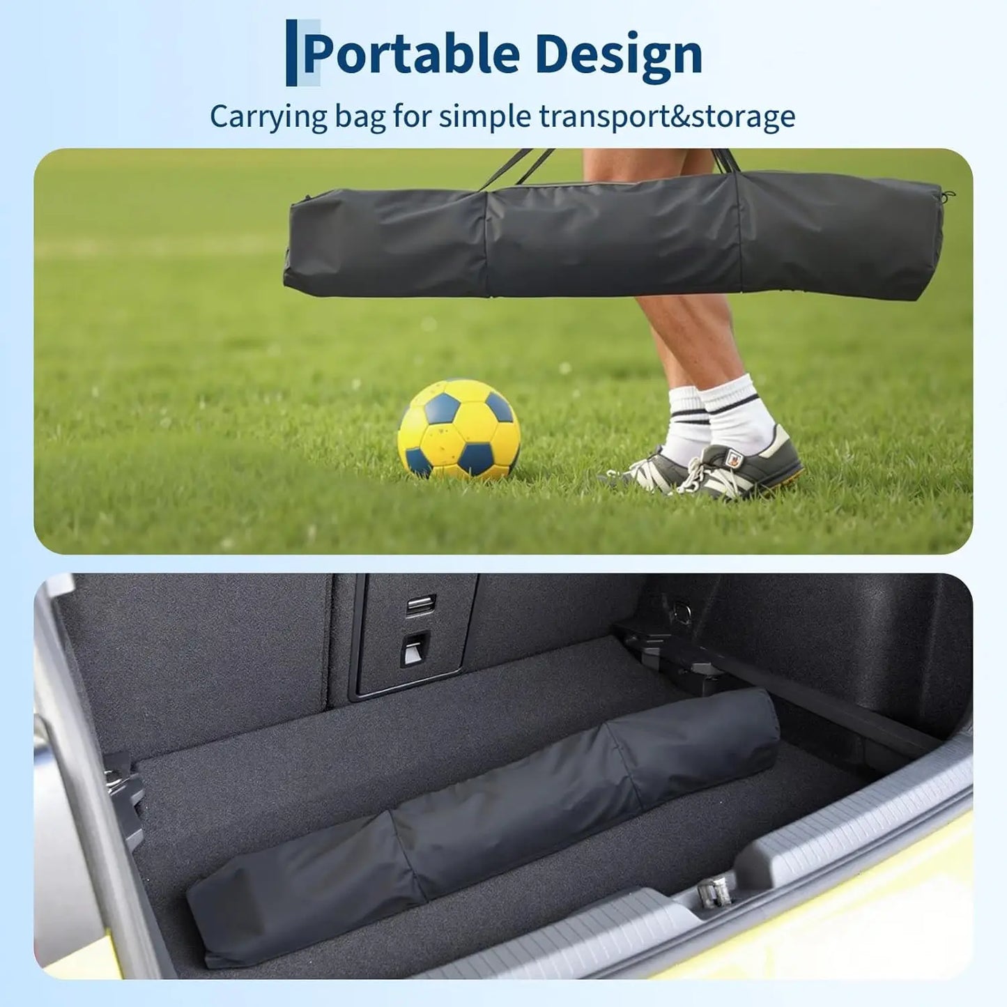 HiMISS Portable Soccer Goal With Sturdy Metal Base For Backyard