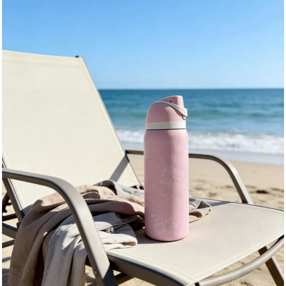 Stainless Steel Water Bottle With Straw For Sports Travel School