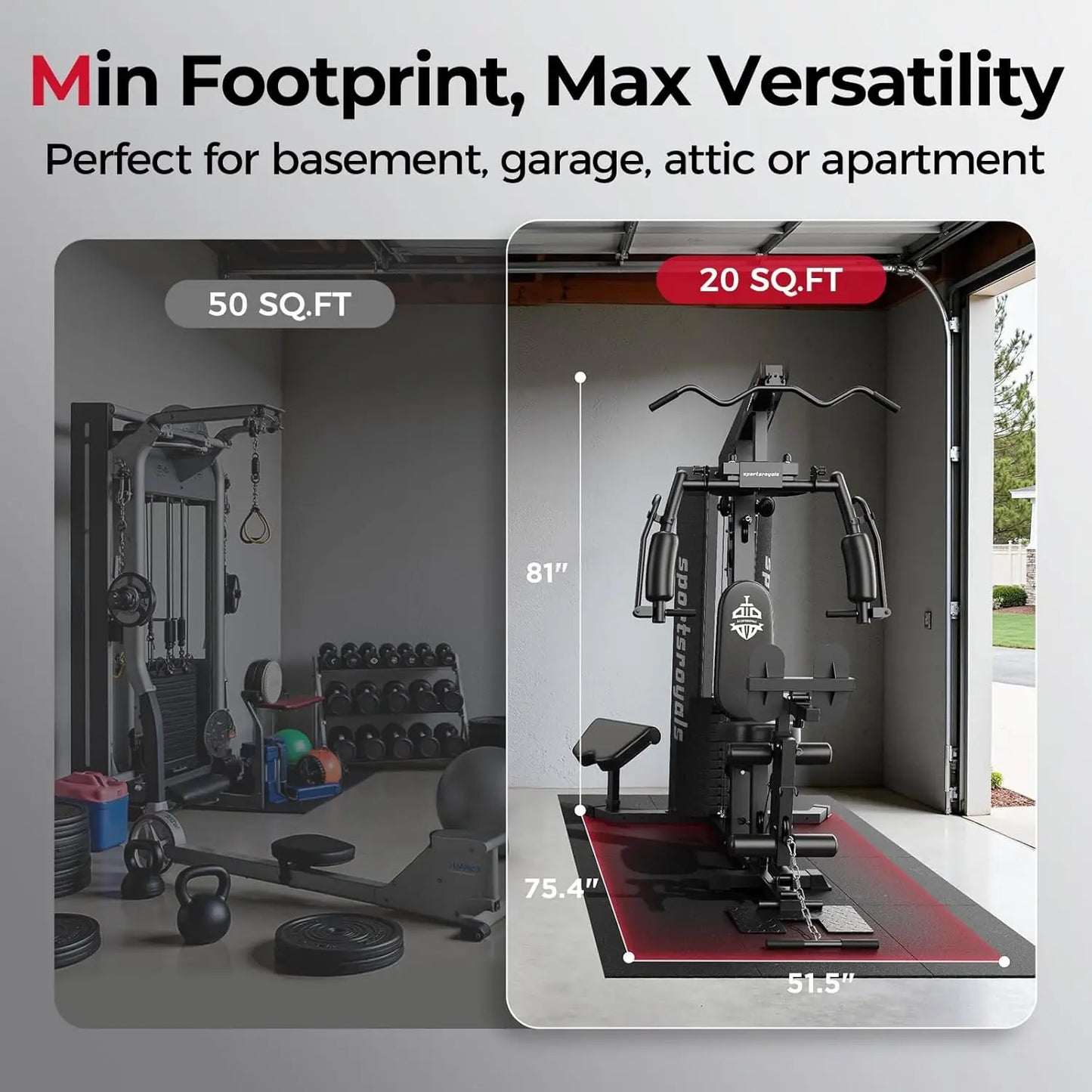 FED Fitness Home Gym With Pulley System And 150LBS Stack