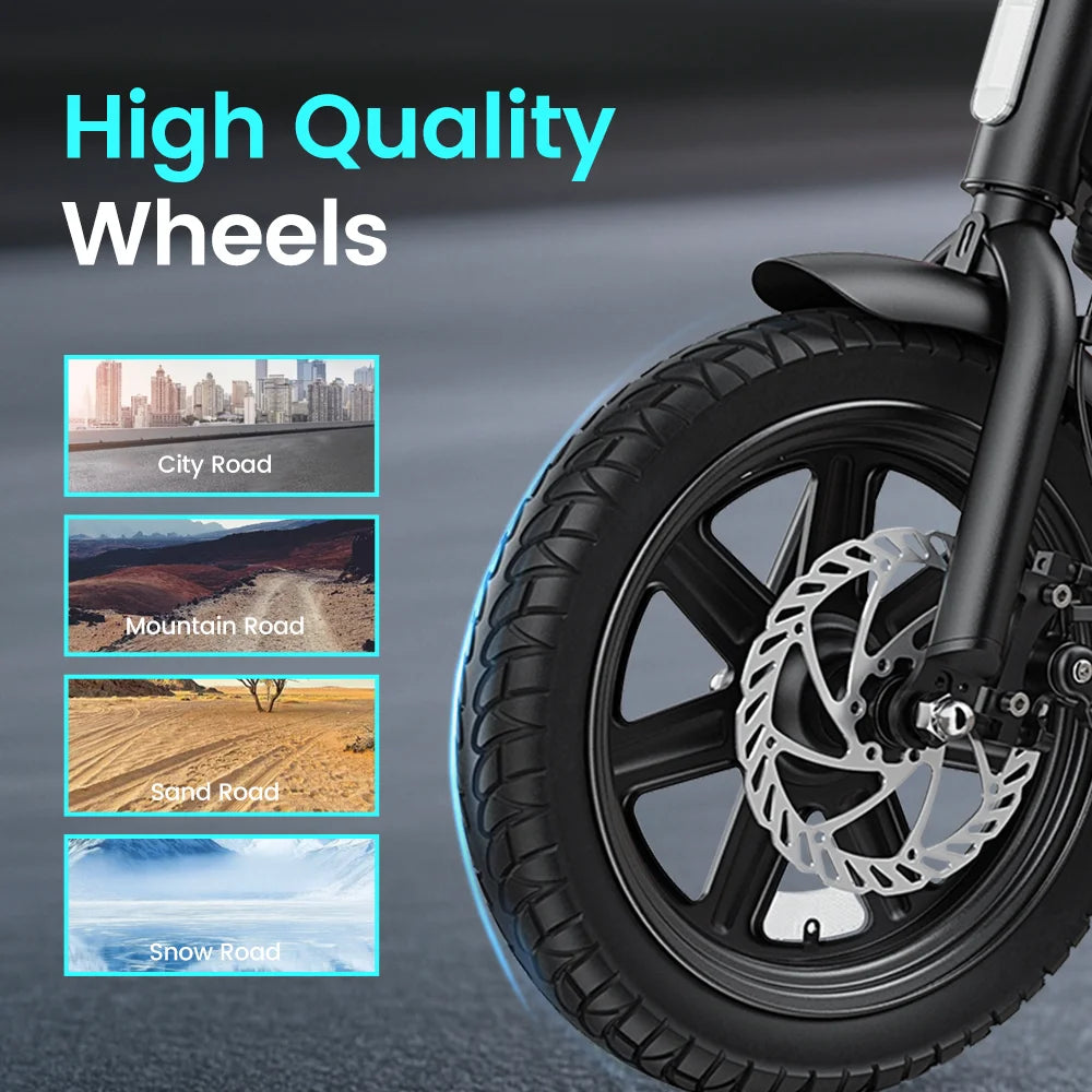 Dyu Foldable Electric Bike For Adults 500W Peak 20 MPH City Commuter