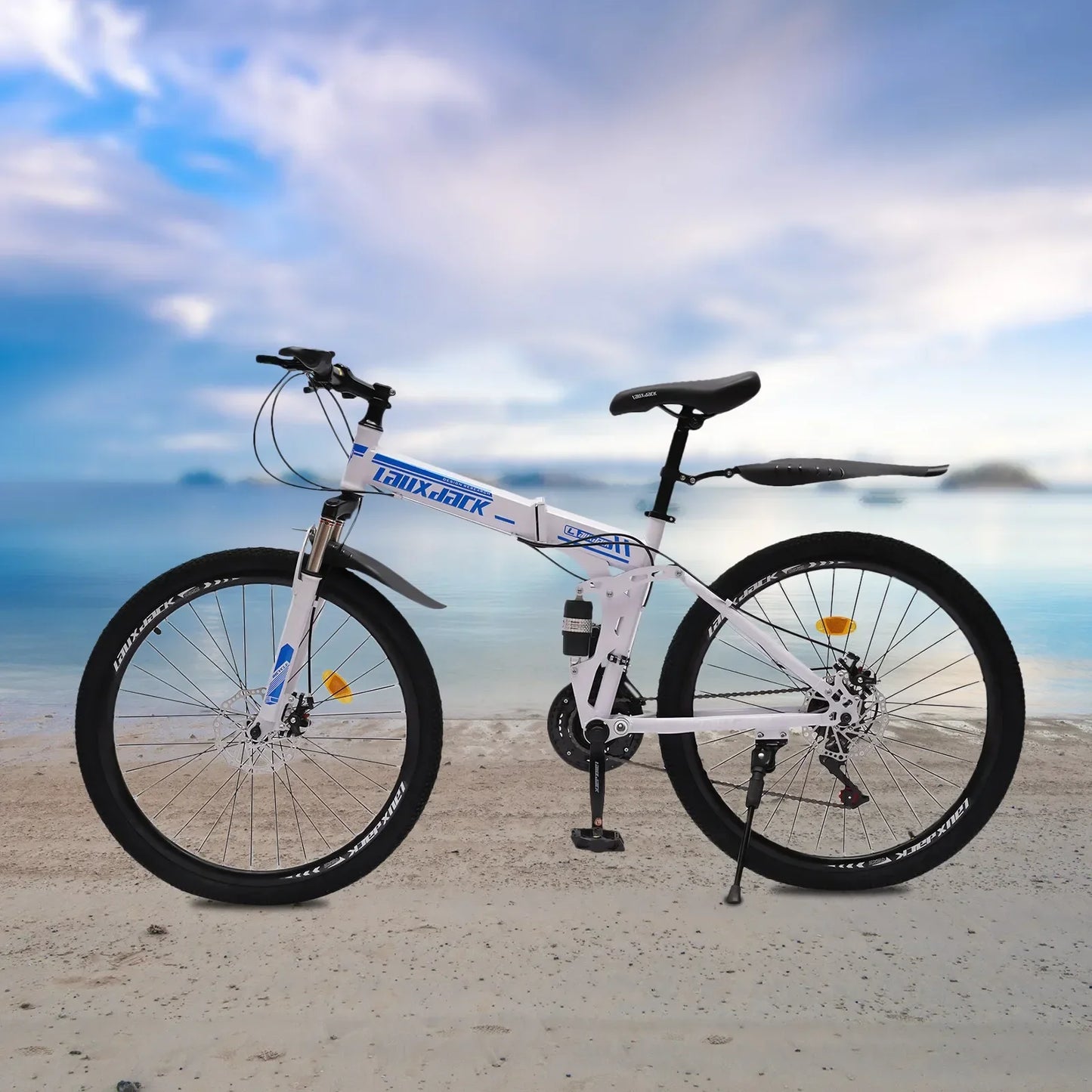Foldable Mountain Bike For Men 21 Speed All Terrain Brakes