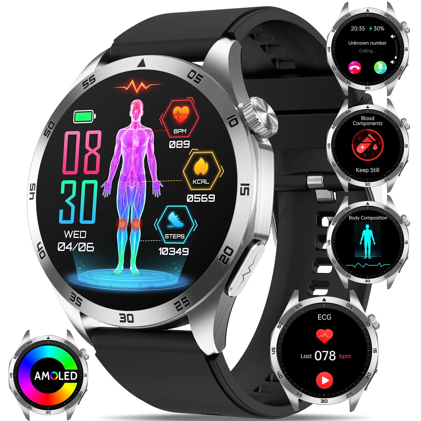 Marsyu 2026 Nursing Grade Smart Watch ECG PPG Blood Pressure