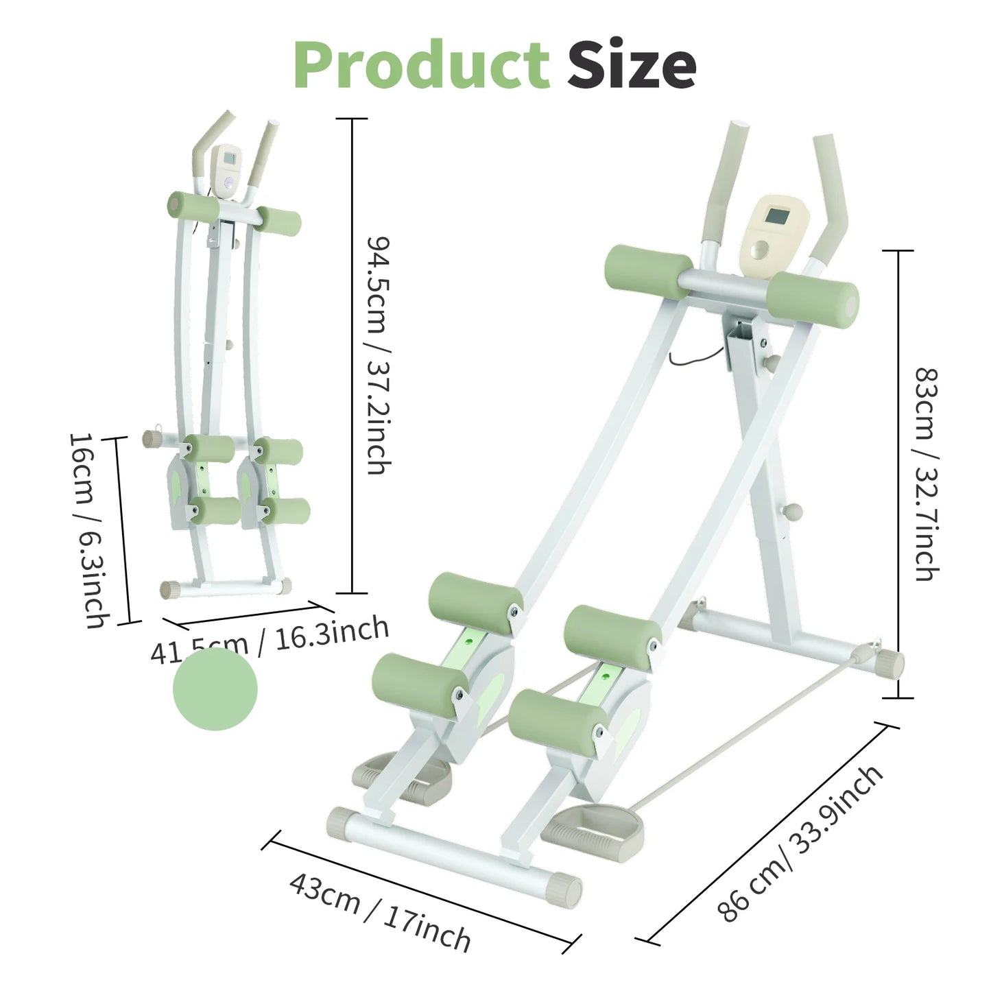 Abdominal Curling Exercise Machine Foldable Dual Track Core Training Home Gym
