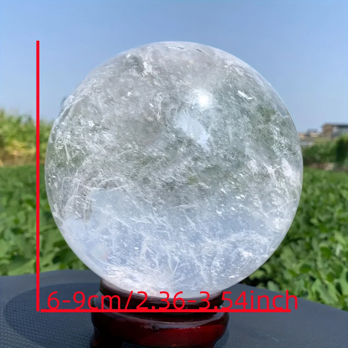 CrystalHola Clear Quartz Sphere Polished Home Decor Gift