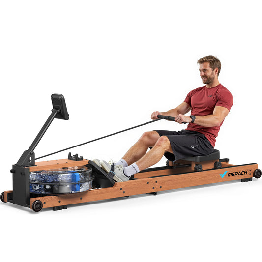 Merach Water Rowing Machine Foldable For Home With 400lbs Capacity
