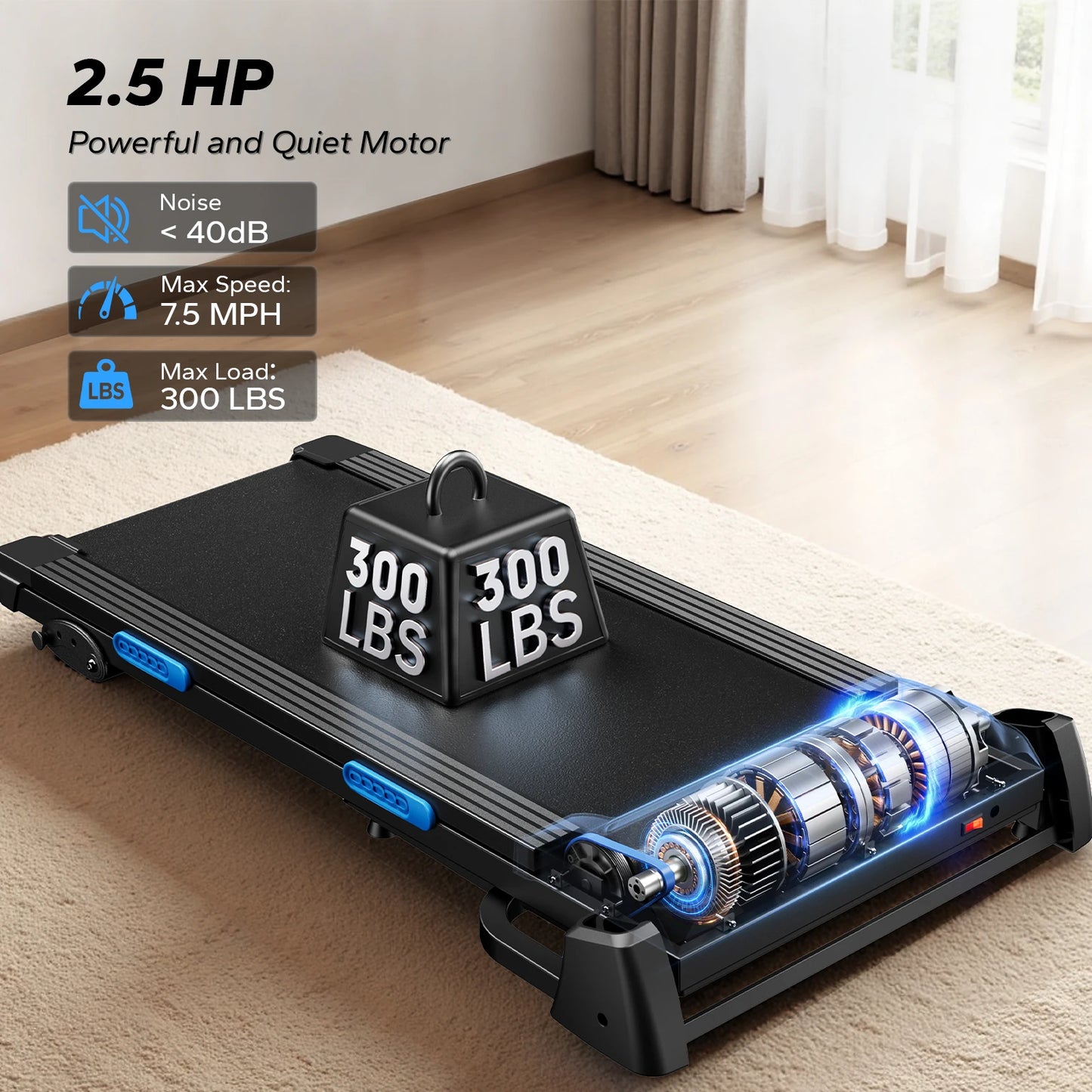 MERACH Foldable Treadmill T12 Incline With Quiet Operation HR Monitor