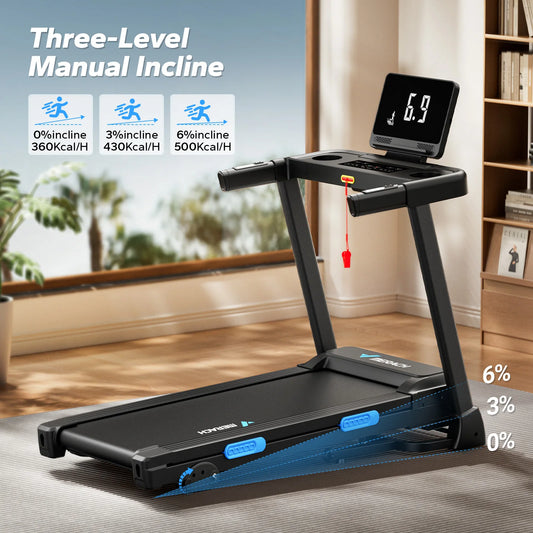 MERACH Foldable Treadmill T12 Incline With Quiet Operation HR Monitor