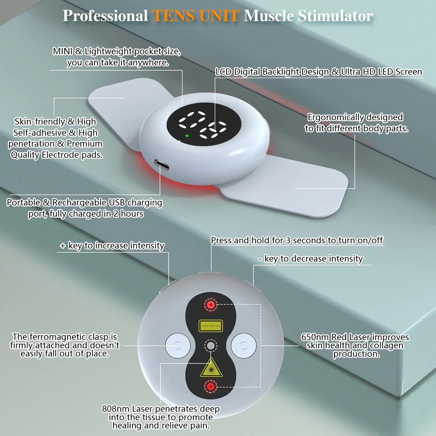 Jitesy Dropshipping TENS EMS Unit Wireless Neck Massager Infrared Therapy