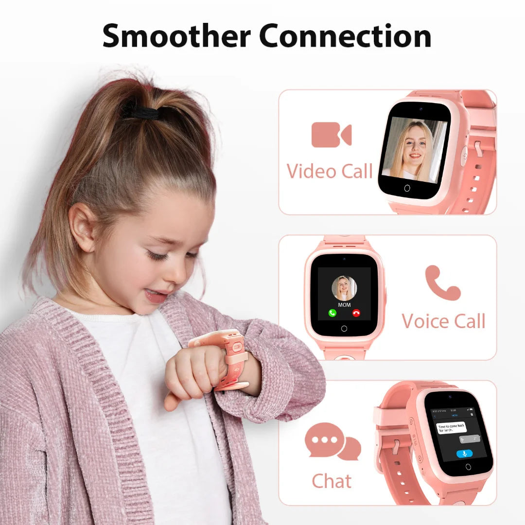 4G Kids Smart Watch With GPS Video Call Voice Chat SIM Card