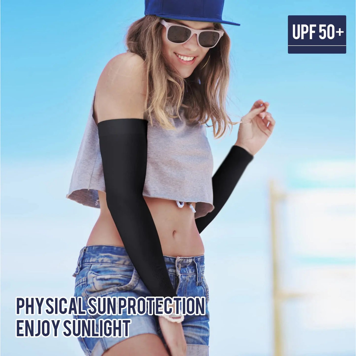 GOUNODC UV Protection Arm Sleeves Nylon 4 Pack For Outdoor Sports