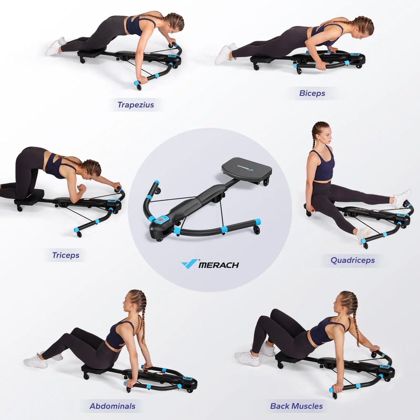 MERACH Core Trainers Ab Machines Rowing Machine Home Gym Equipment