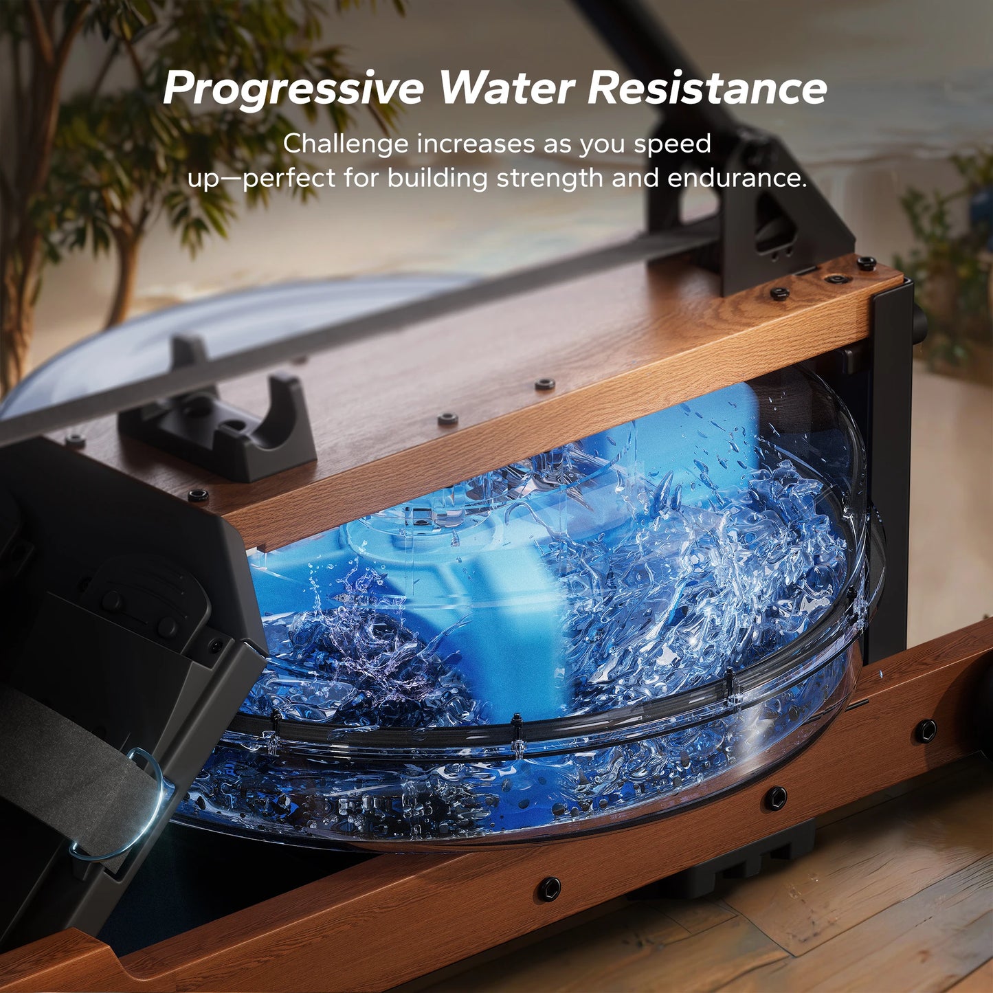 Merach Water Rowing Machine Foldable For Home With 400lbs Capacity