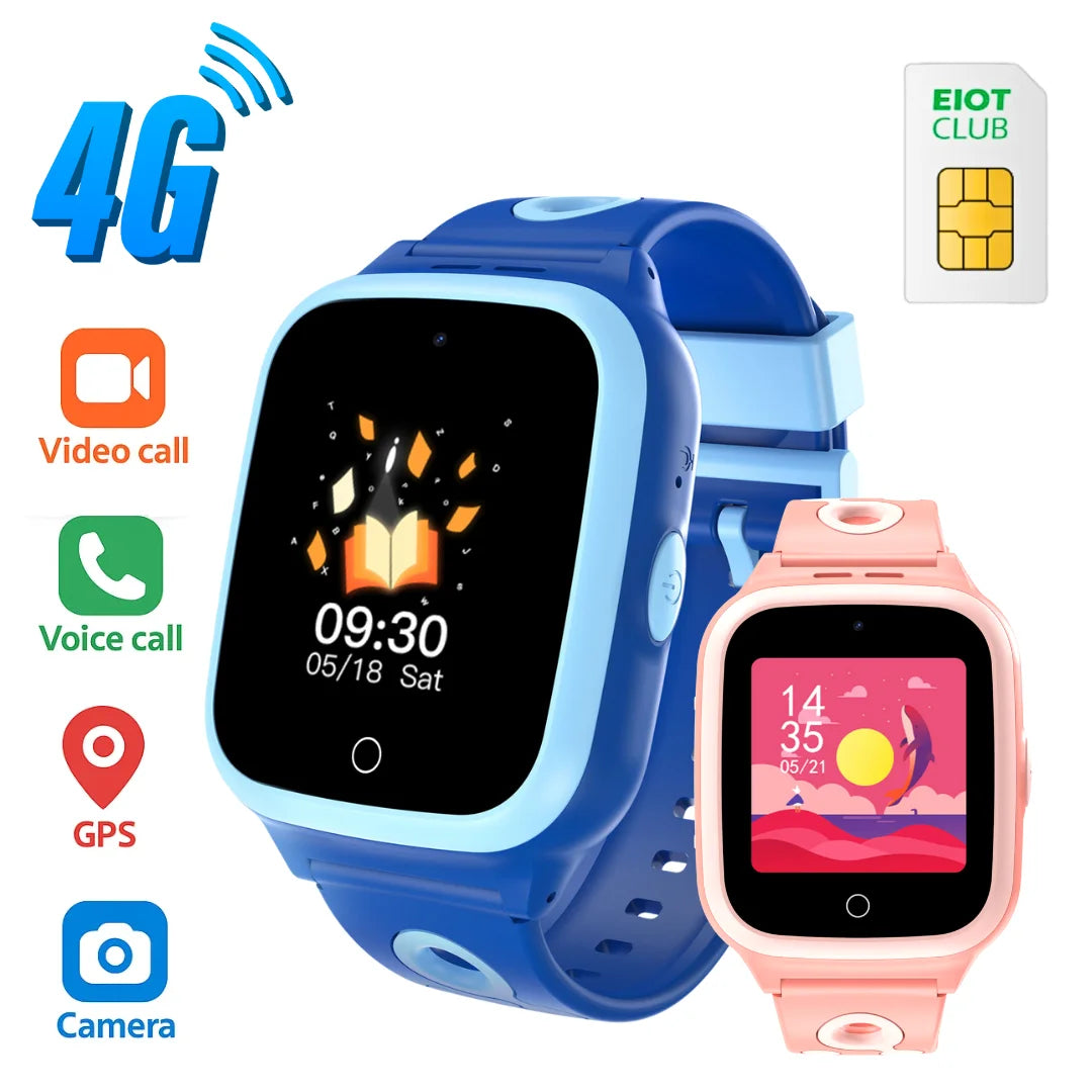4G Kids Smart Watch With GPS Video Call Voice Chat SIM Card