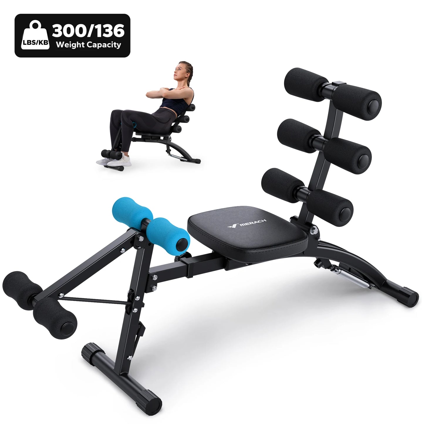 MERACH Ab Machine Multi-Functional Adjustable Ab Trainer for Home Gym