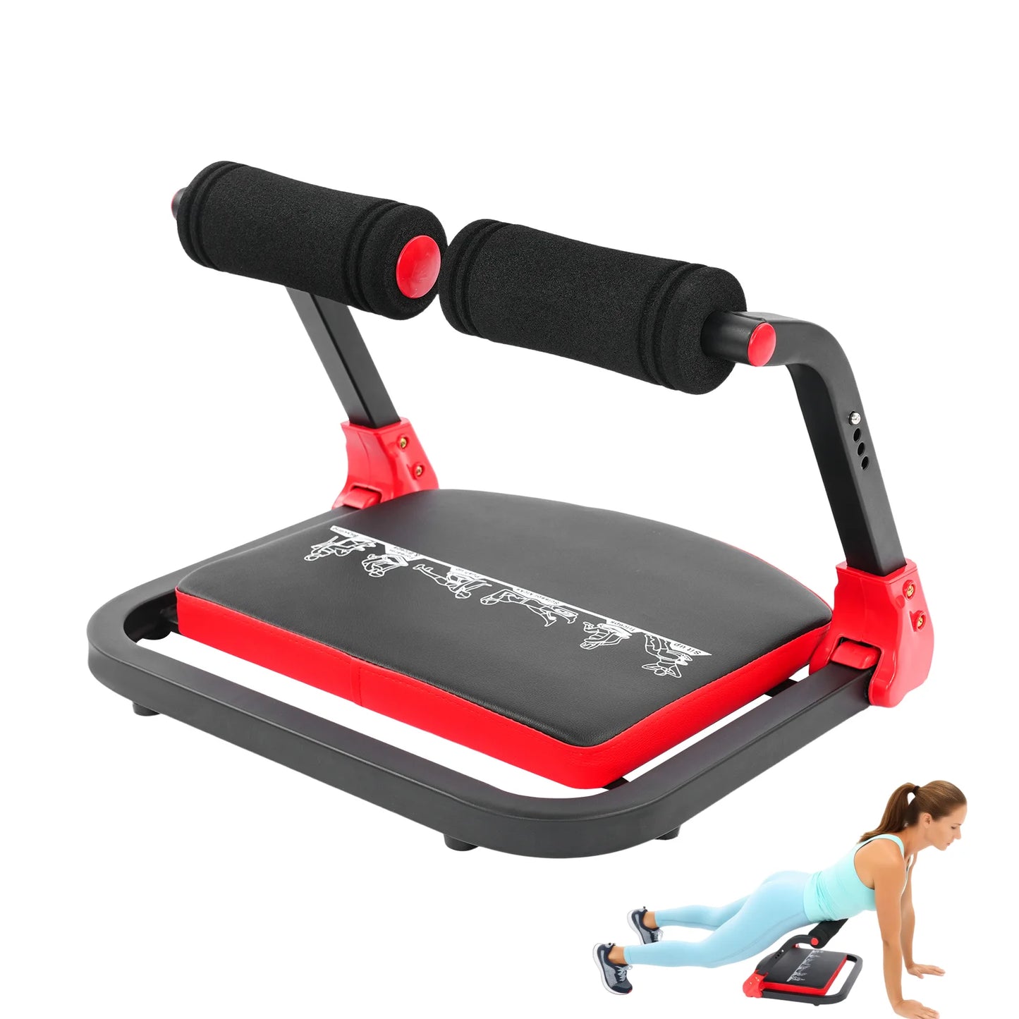 Foldable Abdominal Exerciser With Adjustable Intensity For Home Gym