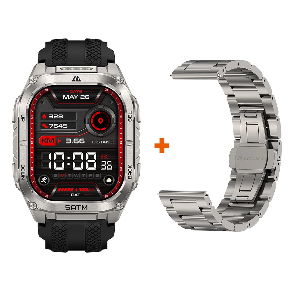 Kospe Tank M4C Rugged GPS Smartwatch For Men Health Tracking
