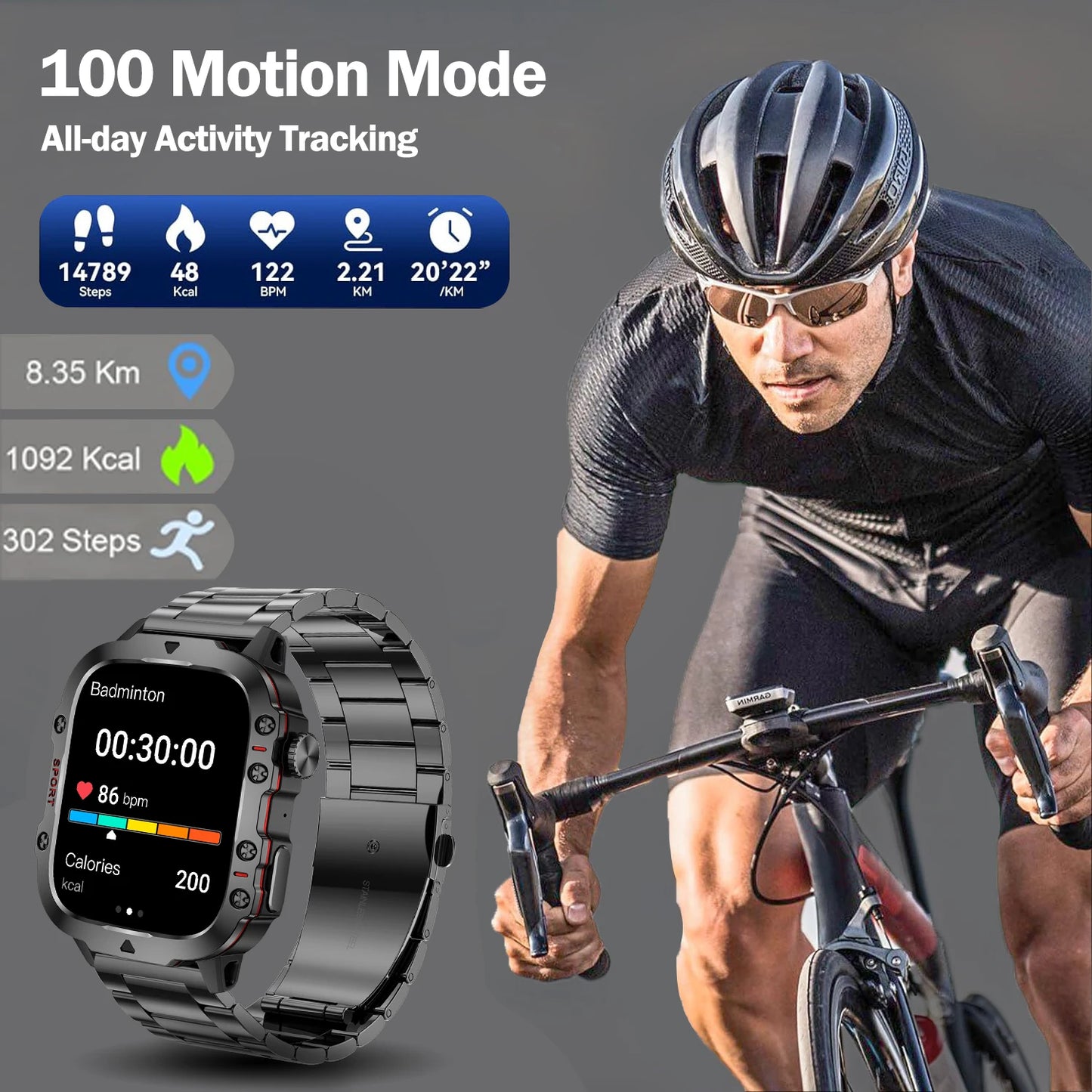 LIVLOVCa AI Voice Assistant Smart Watch With Bluetooth Calls