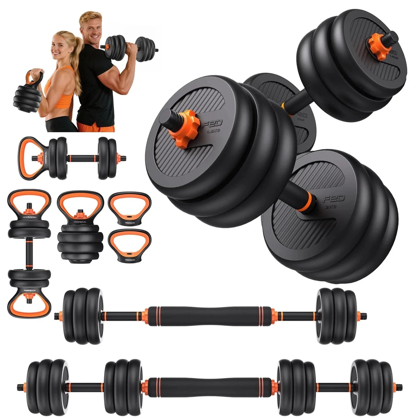 FED Fitness Adjustable Dumbbells Five In One Strength Set