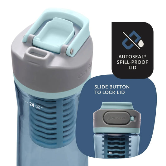Filtered Water Bottle With Integrated Handle And Cap