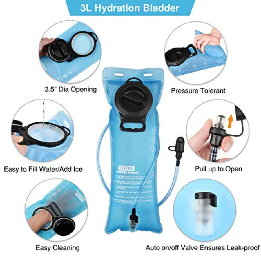 Hydration Backpack With 3L TPU Bladder Unisex Tactical Molle Pack