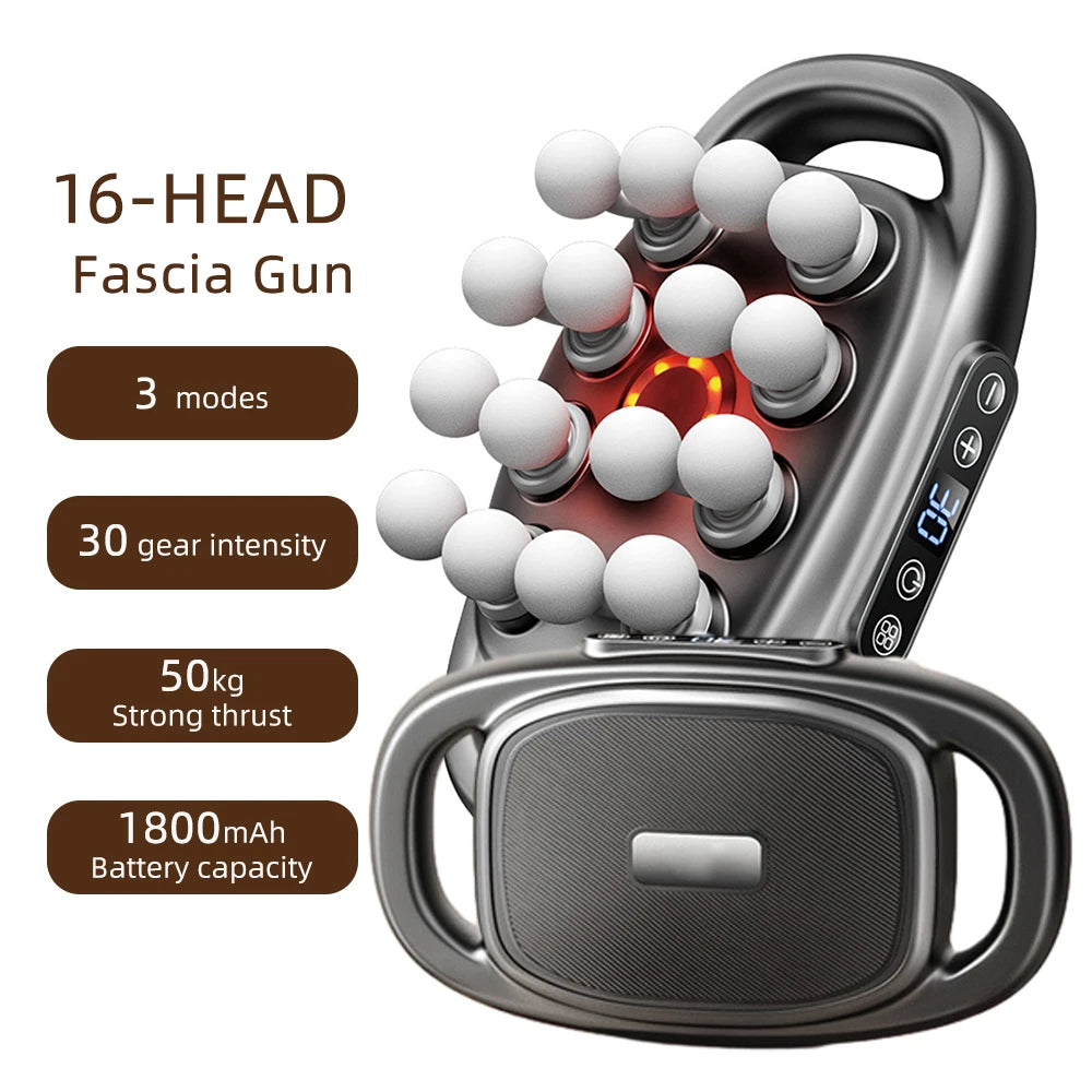 Foreverlily 16 Head Fascia Gun High Frequency Massager For Back