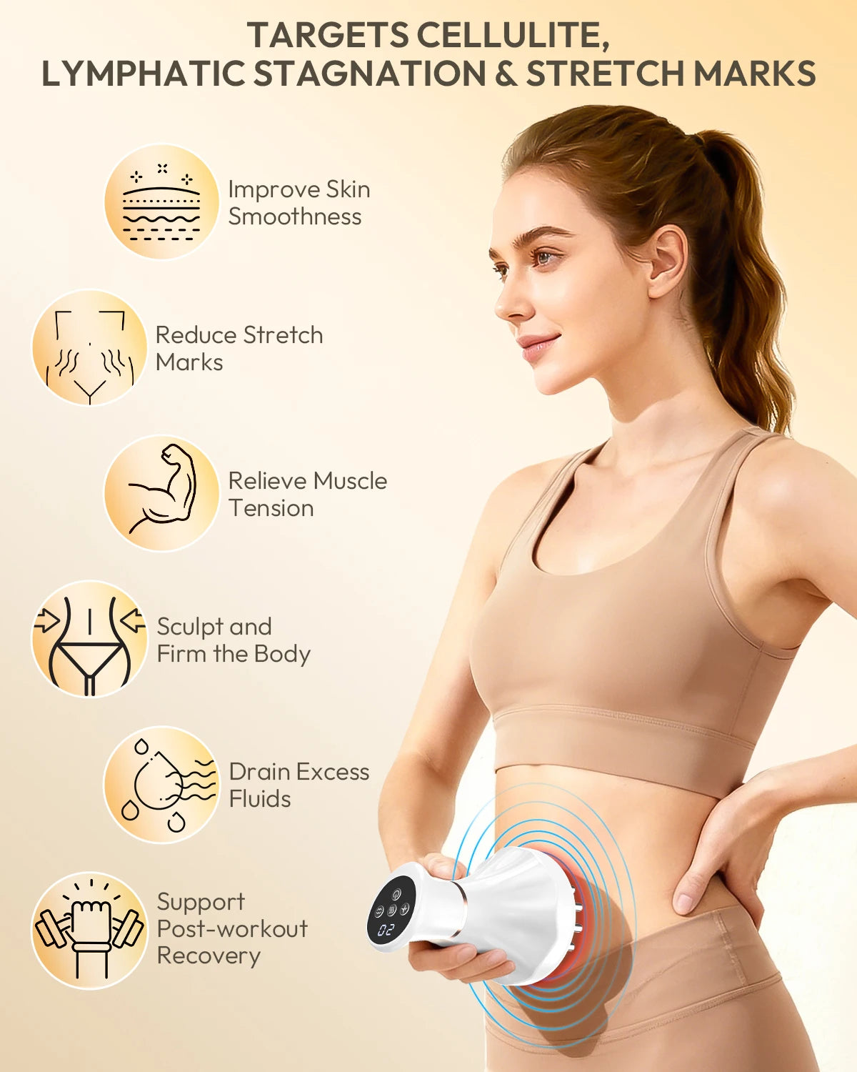 Lymphatic Drainage Massager and Cellulite Tool MR10013
