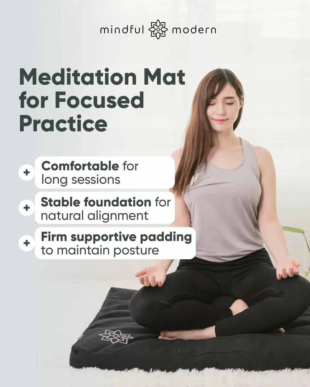 YTYIN Cotton Filled Zabuton Meditation Mat For Comfortable Posture