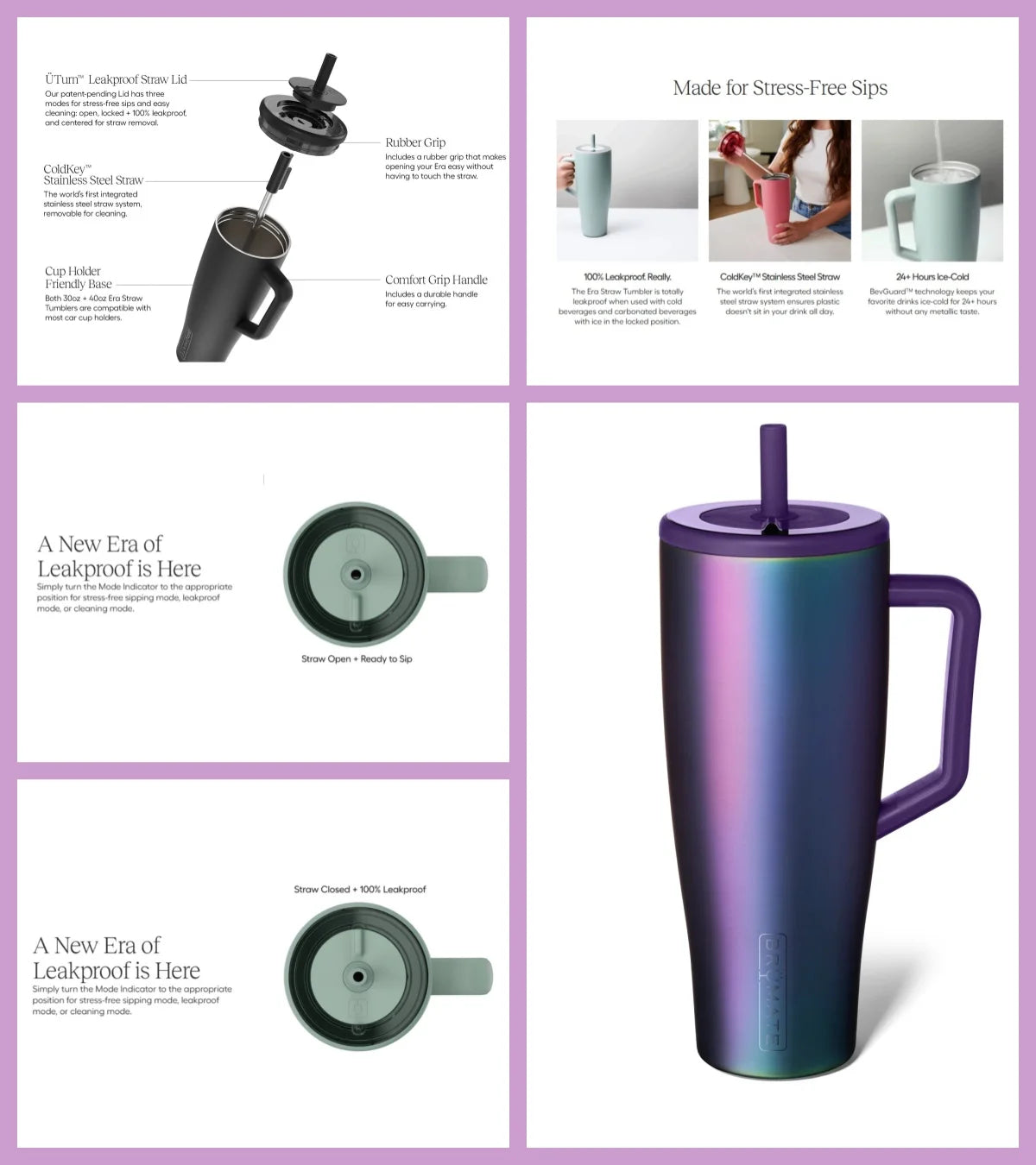 Aura Insulated Stainless Steel Tumbler With Handle