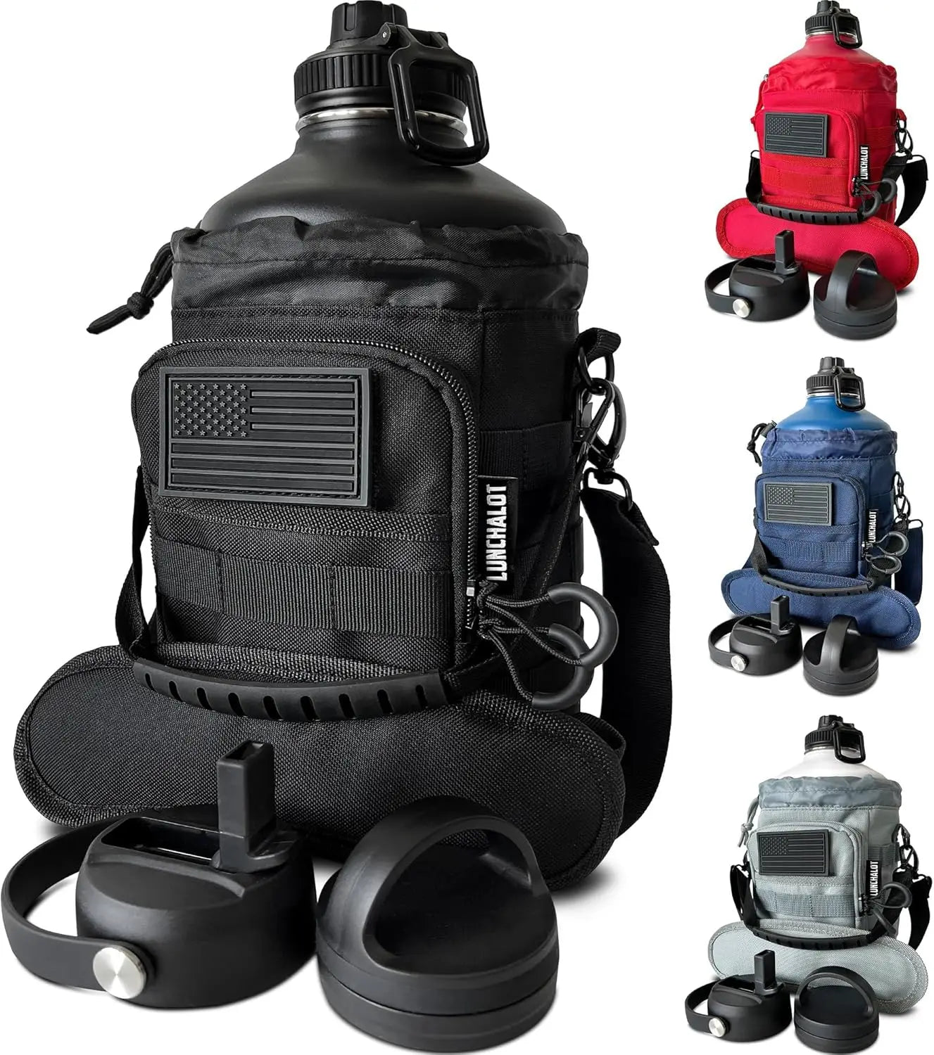 Insulated Stainless Steel Water Bottle With Holder And Straw Lid