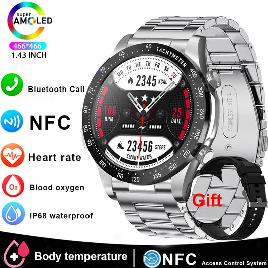 Smart Watch For Men AMOLED Bluetooth Heart Rate Fitness Tracker