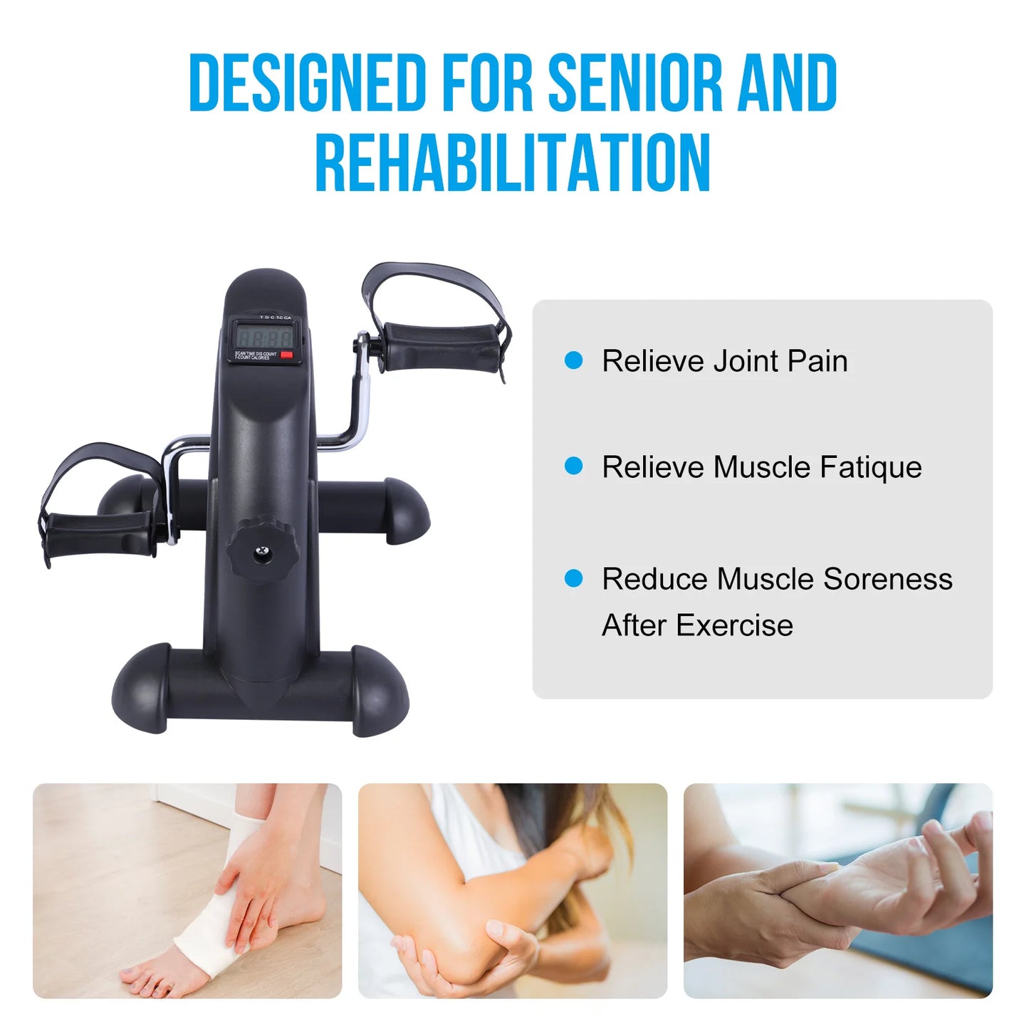 Stepper Exercise Bike with LCD Screen Foot Pedal Trainer