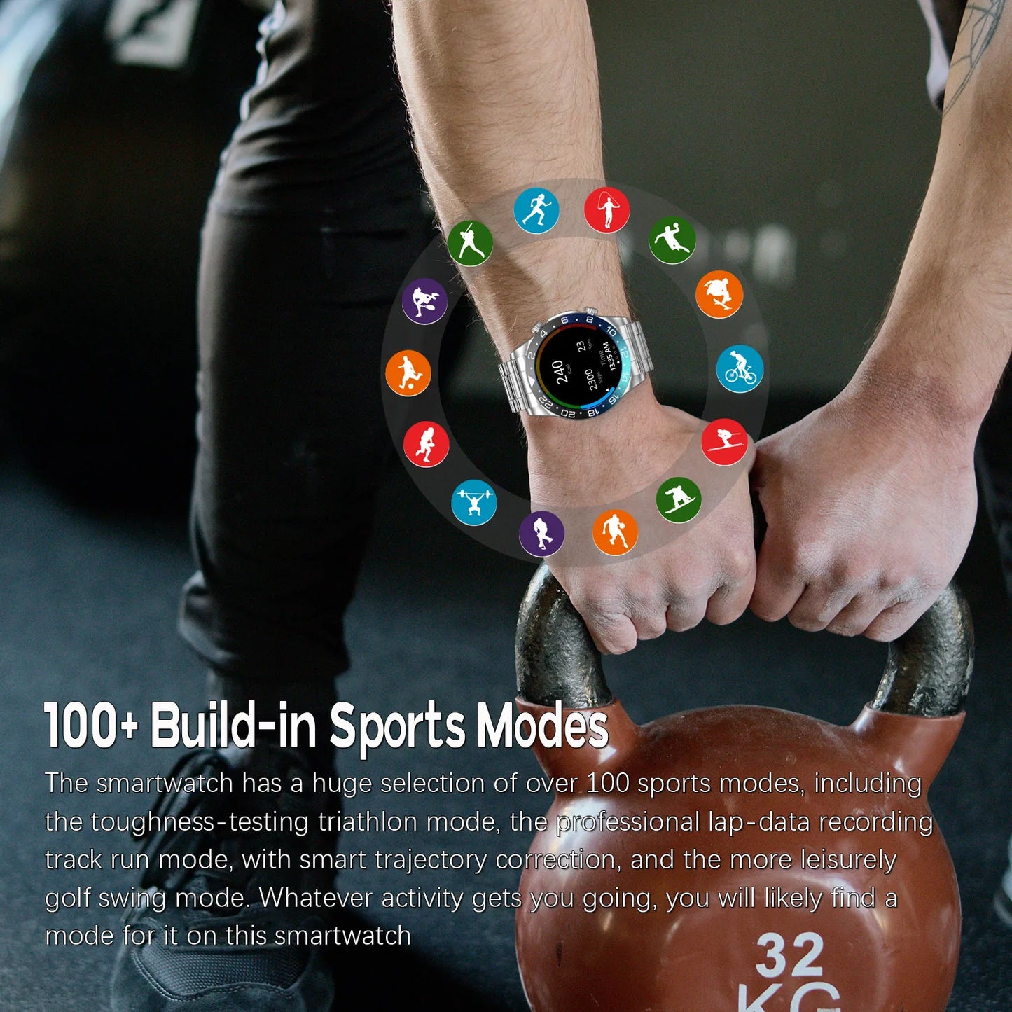 Smart Watch For Men AMOLED Bluetooth Heart Rate Fitness Tracker