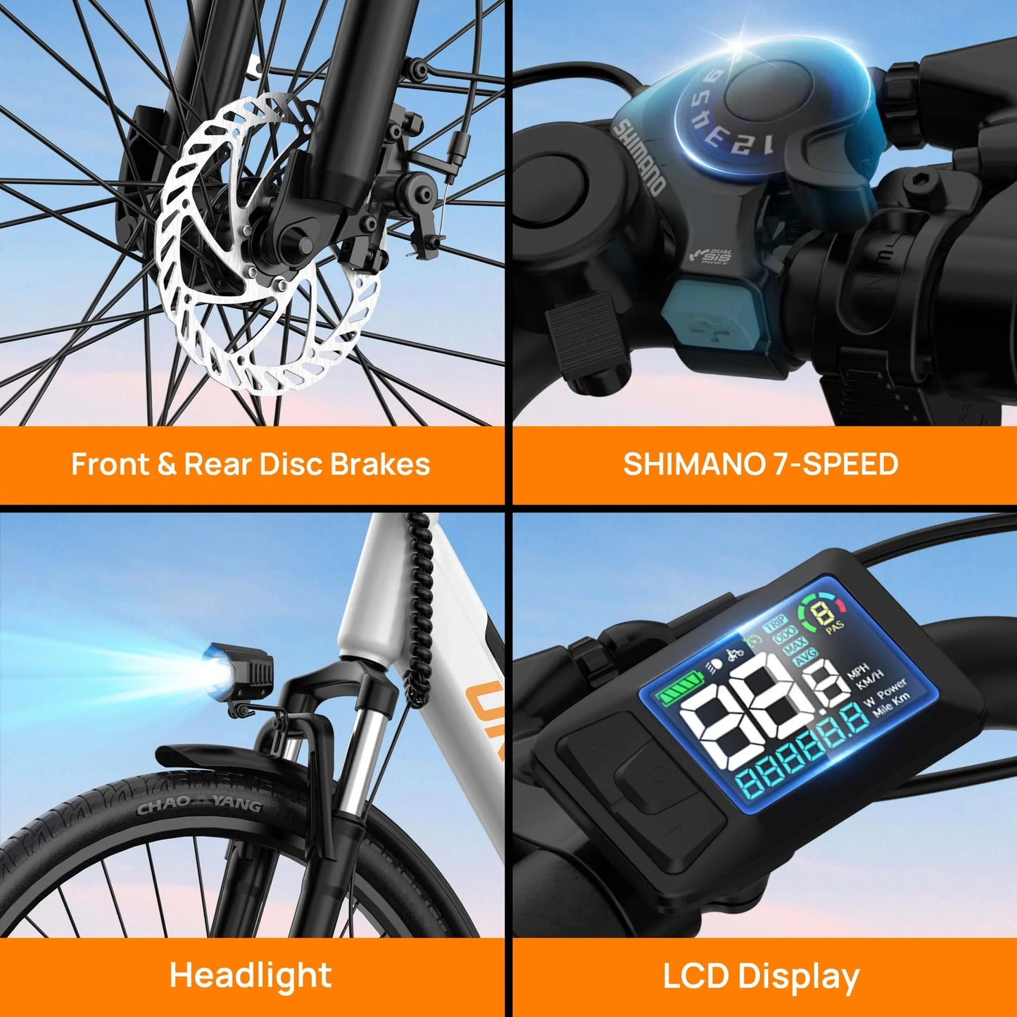URLIFE Peak 750W E26 Electric Bike For Adults Removable 48V Battery