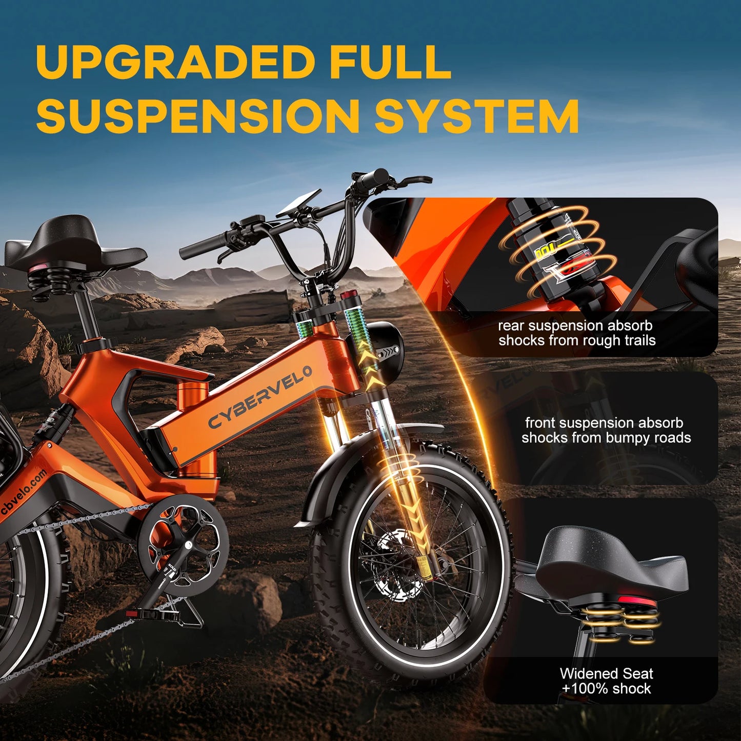 CYBERVELO EK6 Foldable Fat Tire Ebike With 2000W Motor