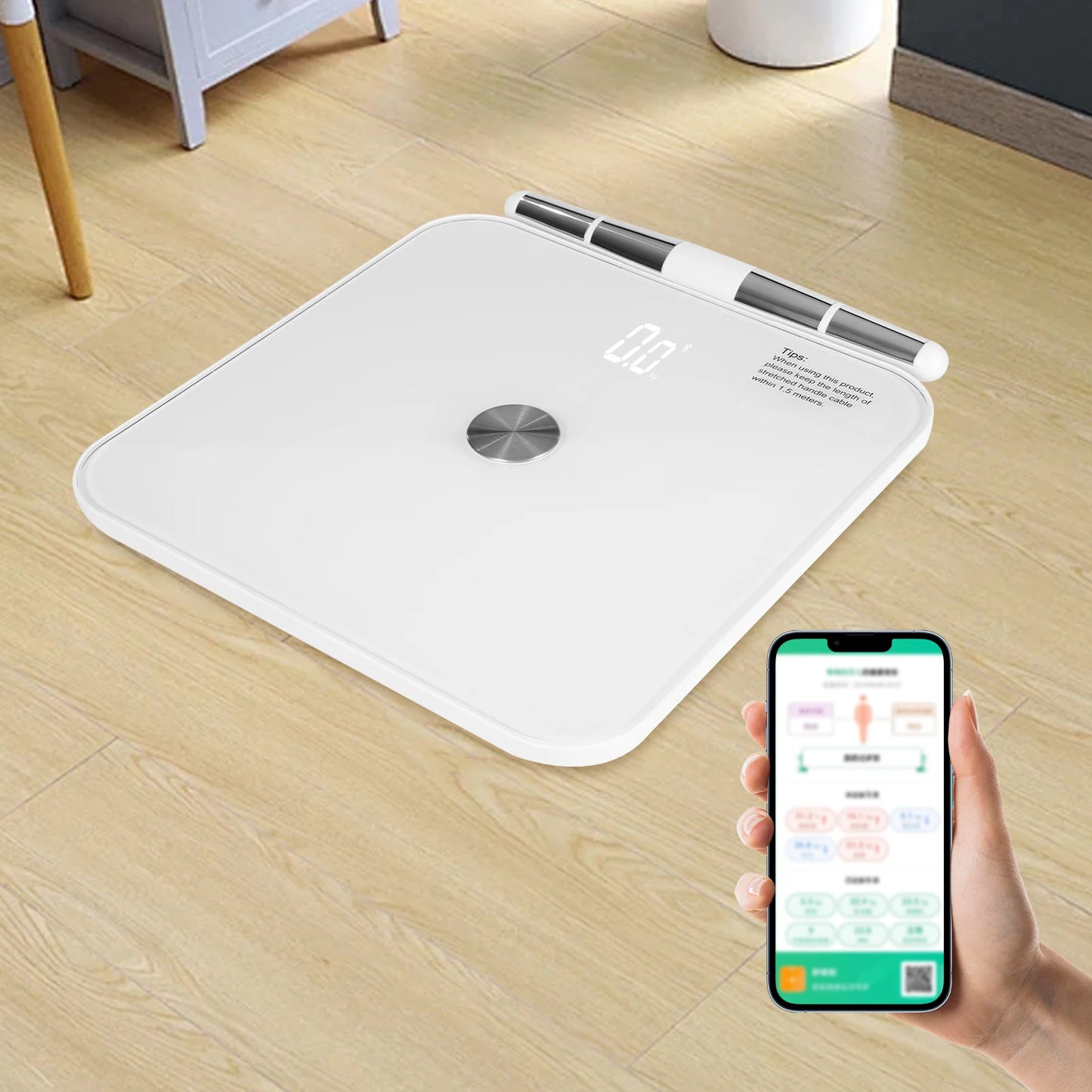 8-Electrode Smart Body Fat Scale With Bluetooth App