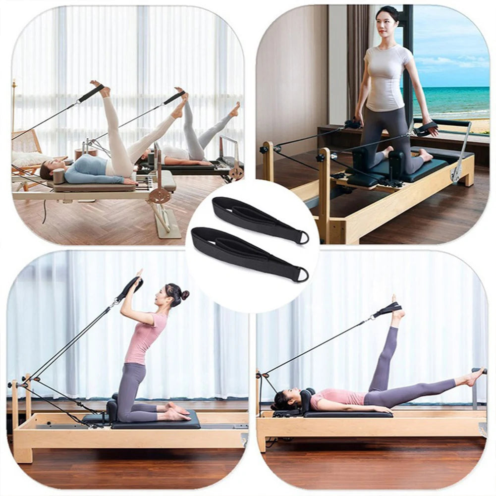 2-Pack Pilates Straps Double Loop D-Ring Yoga Straps For Home Gym Workouts