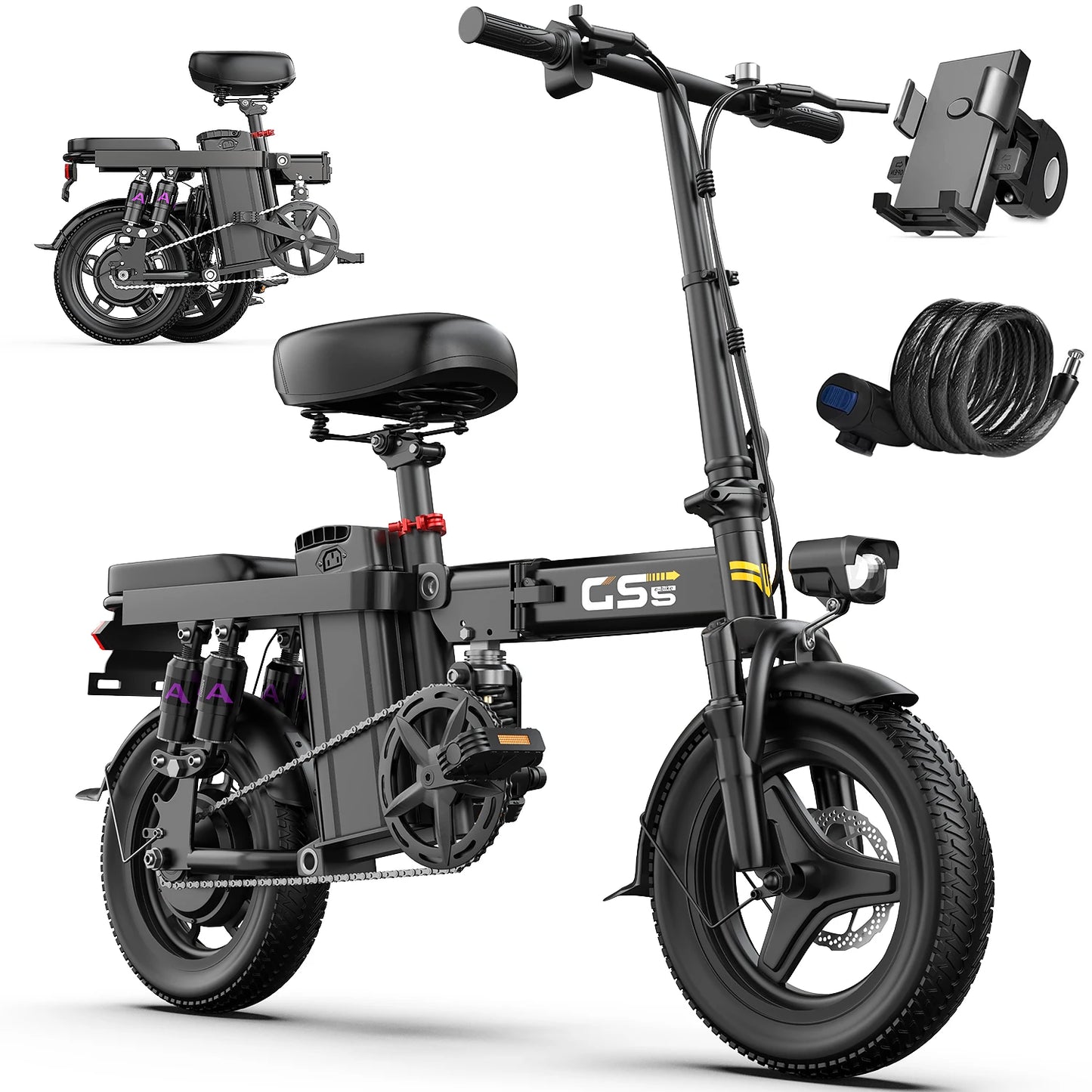 UPlee GS5 Folding Electric Bike 48V 15Ah 740W 35 Miles