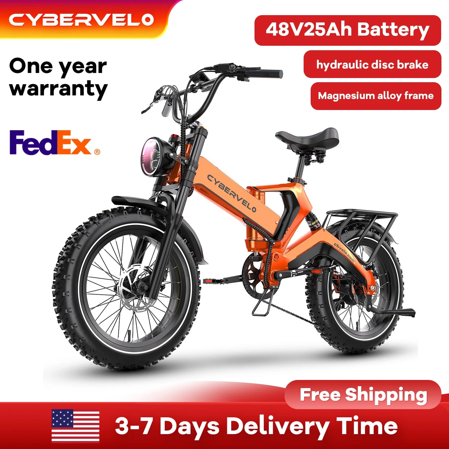 CYBERVELO EK6 Foldable Fat Tire Ebike With 2000W Motor