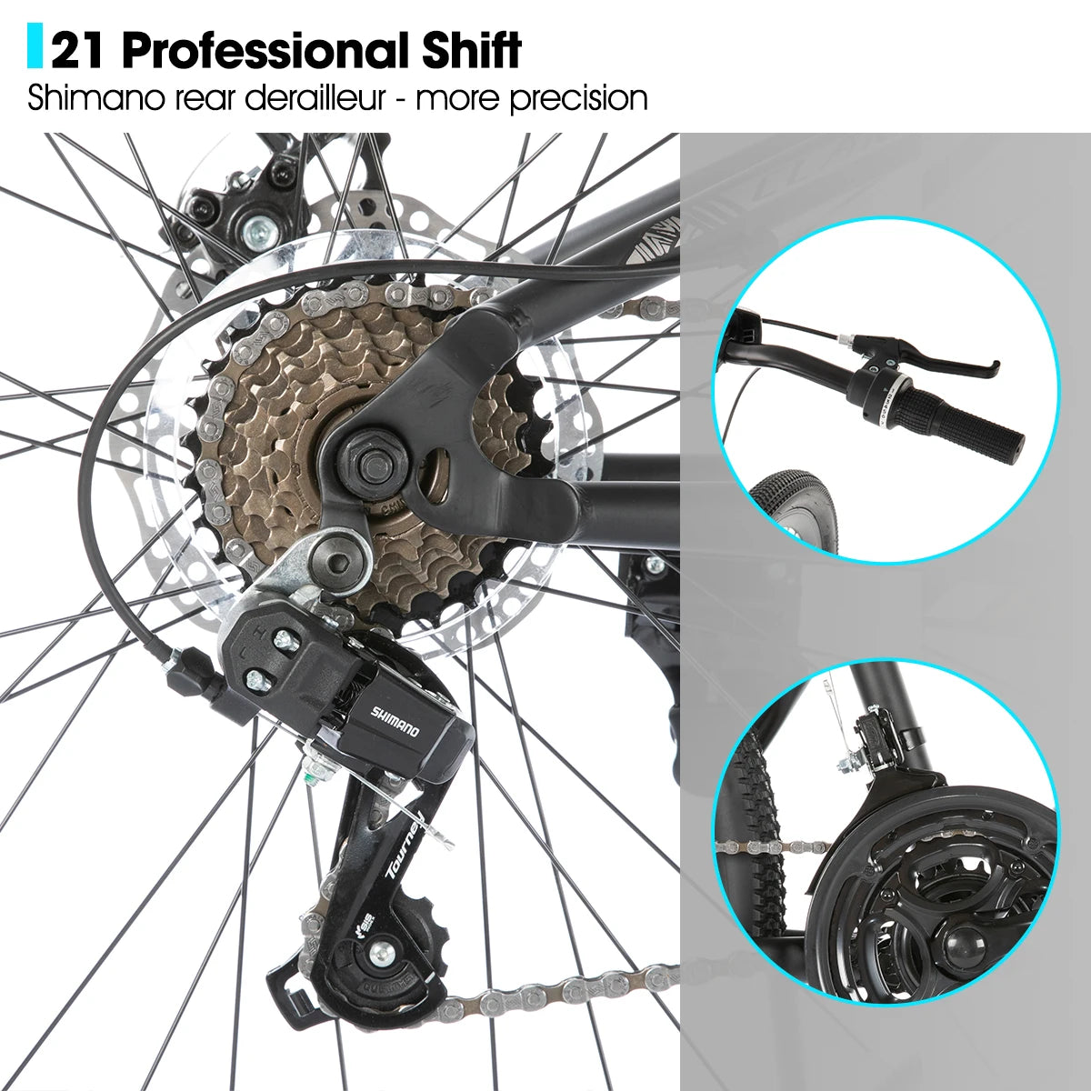 Hiland Full Suspension Mountain Bike For Adults 21 Speed