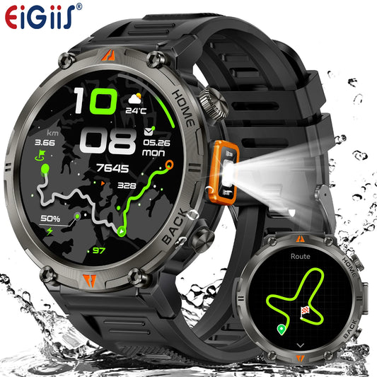 Military GPS Smartwatch for Men With Heart Rate Tracker