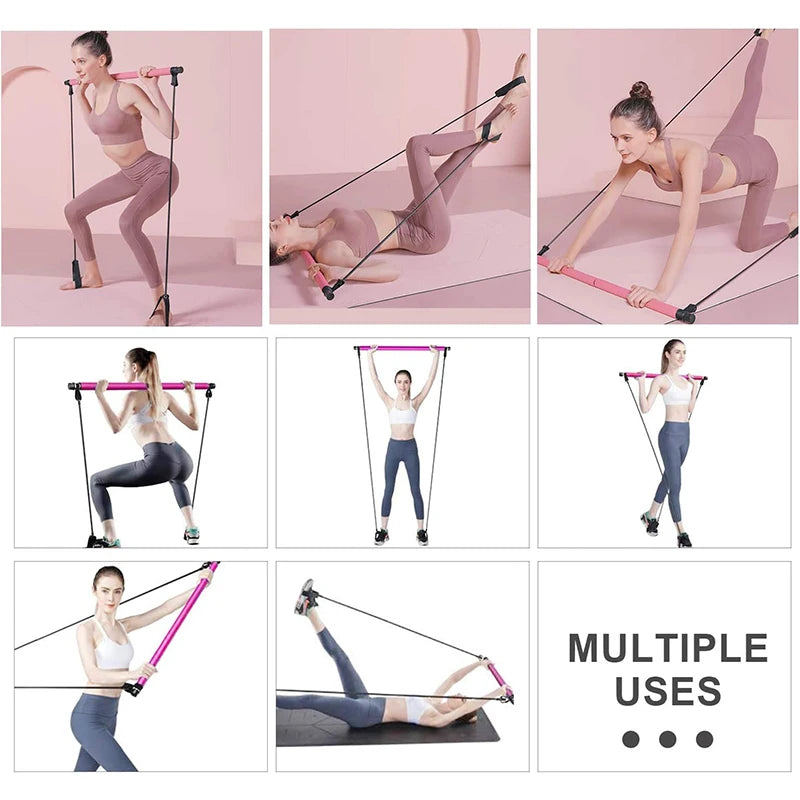 Lingpeng Pilates Bar With Resistance Bands For Yoga And Fitness