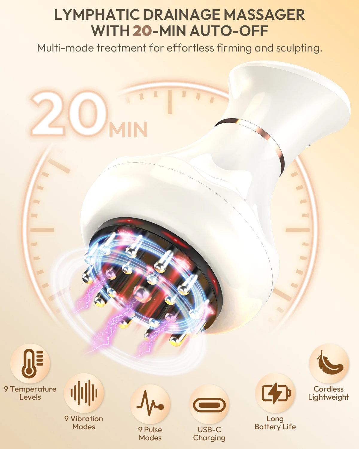 Lymphatic Drainage Massager and Cellulite Tool MR10013