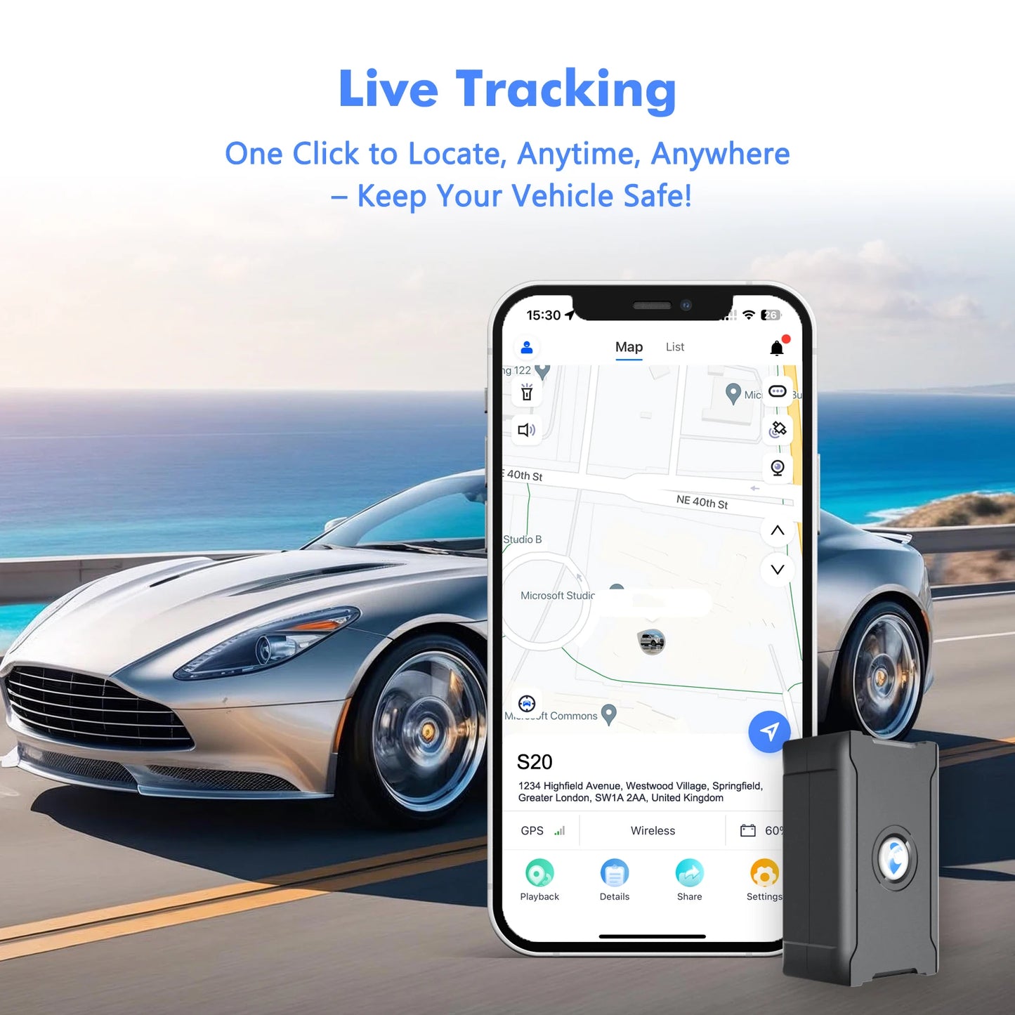 Wanwaytech GPS Tracker Anti-Theft For Truck Car Motorcycle Luggage
