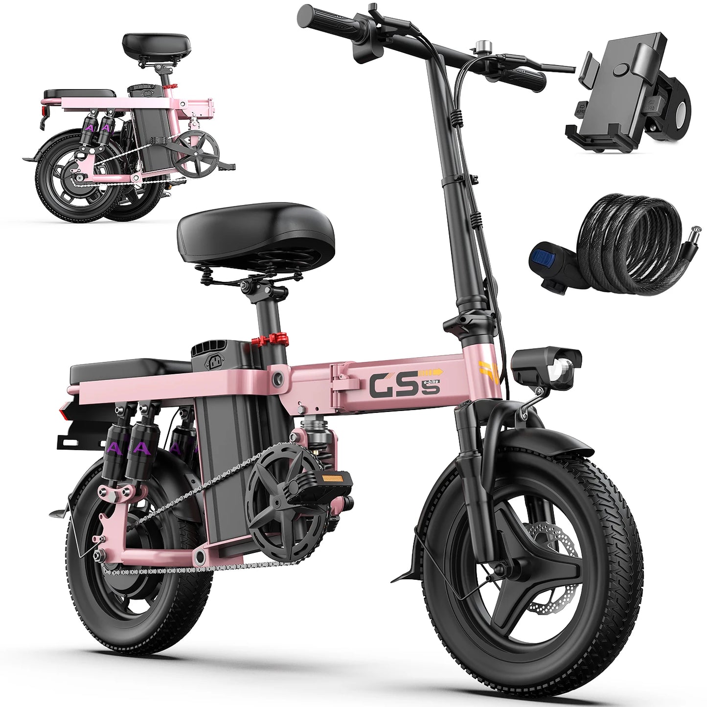 UPlee GS5 Folding Electric Bike 48V 15Ah 740W 35 Miles