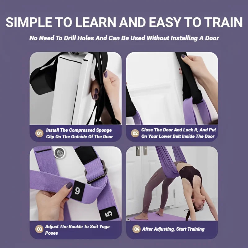 Adjustable Aerial Yoga Strap for Stretching and Splits