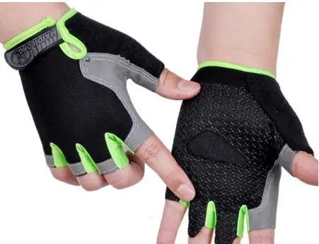Breathable Half Finger Cycling Gloves Anti Slip Shock Absorbent Unisex