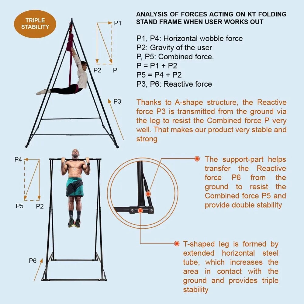 Foldable Aerial Yoga Swing Stand Frame Durable For Home Use